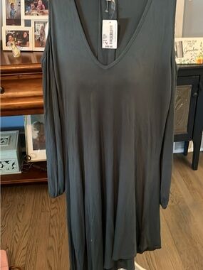 South Moon Under Deep Teal V-Neck Long Sleeve Dress